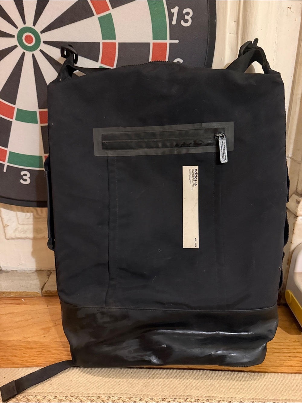 Black Men's Waterproof Roll-Top Backpack